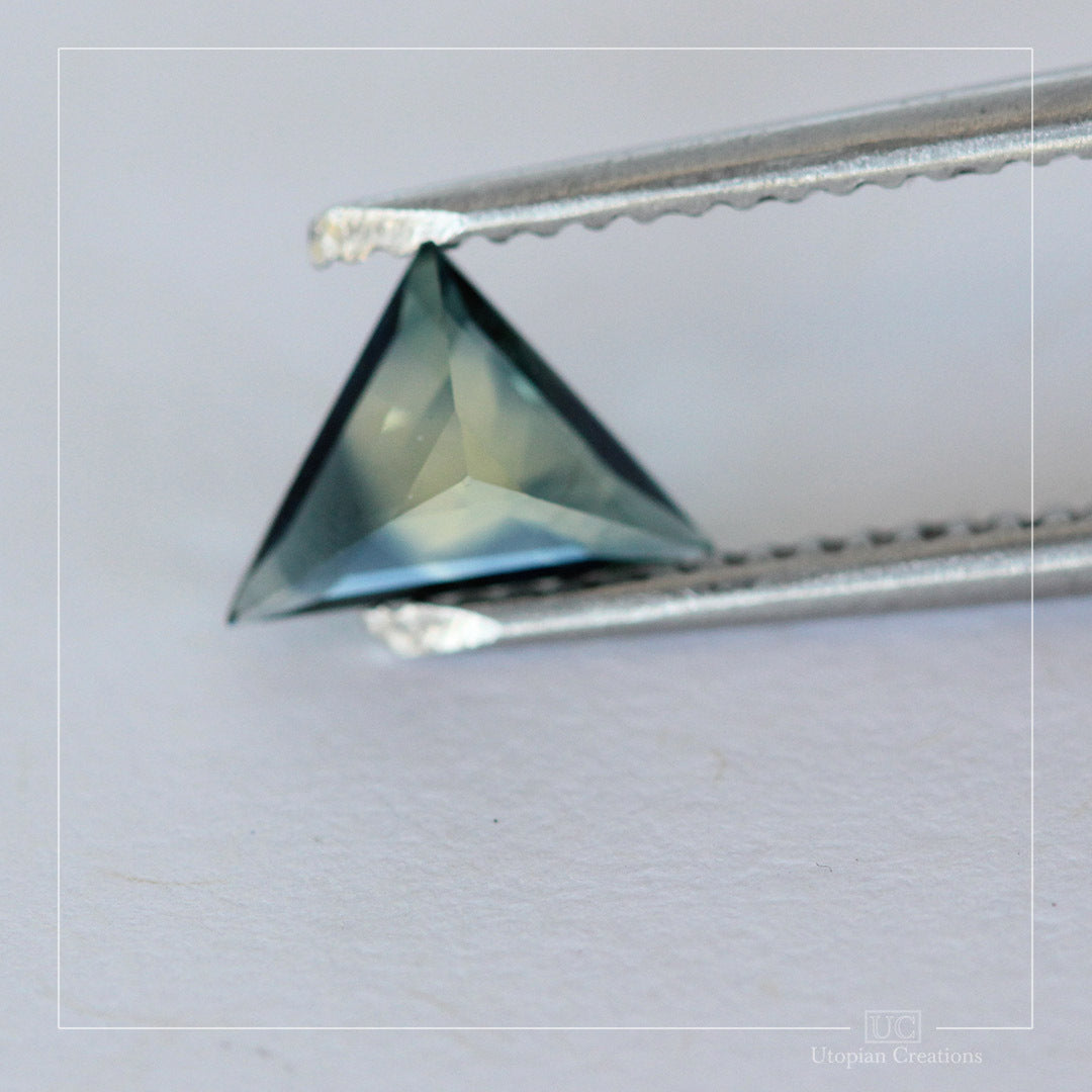 0.79ct Australian Parti Sapphire Yellow Blue - Triangular Step cut