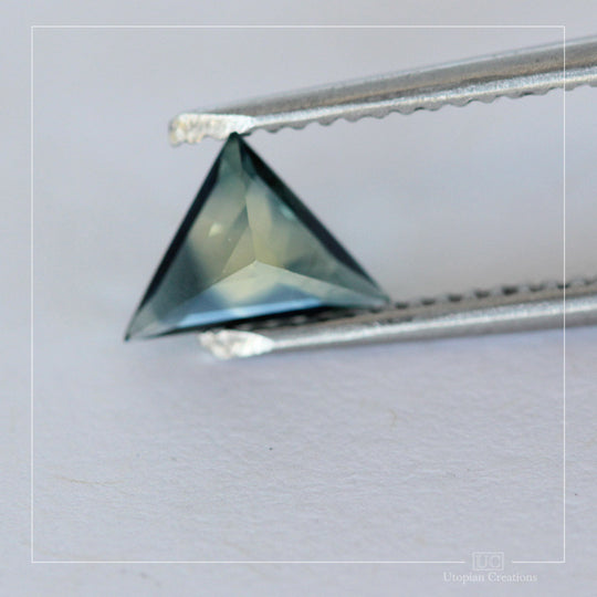 0.79ct Australian Parti Sapphire Yellow Blue - Triangular Step cut