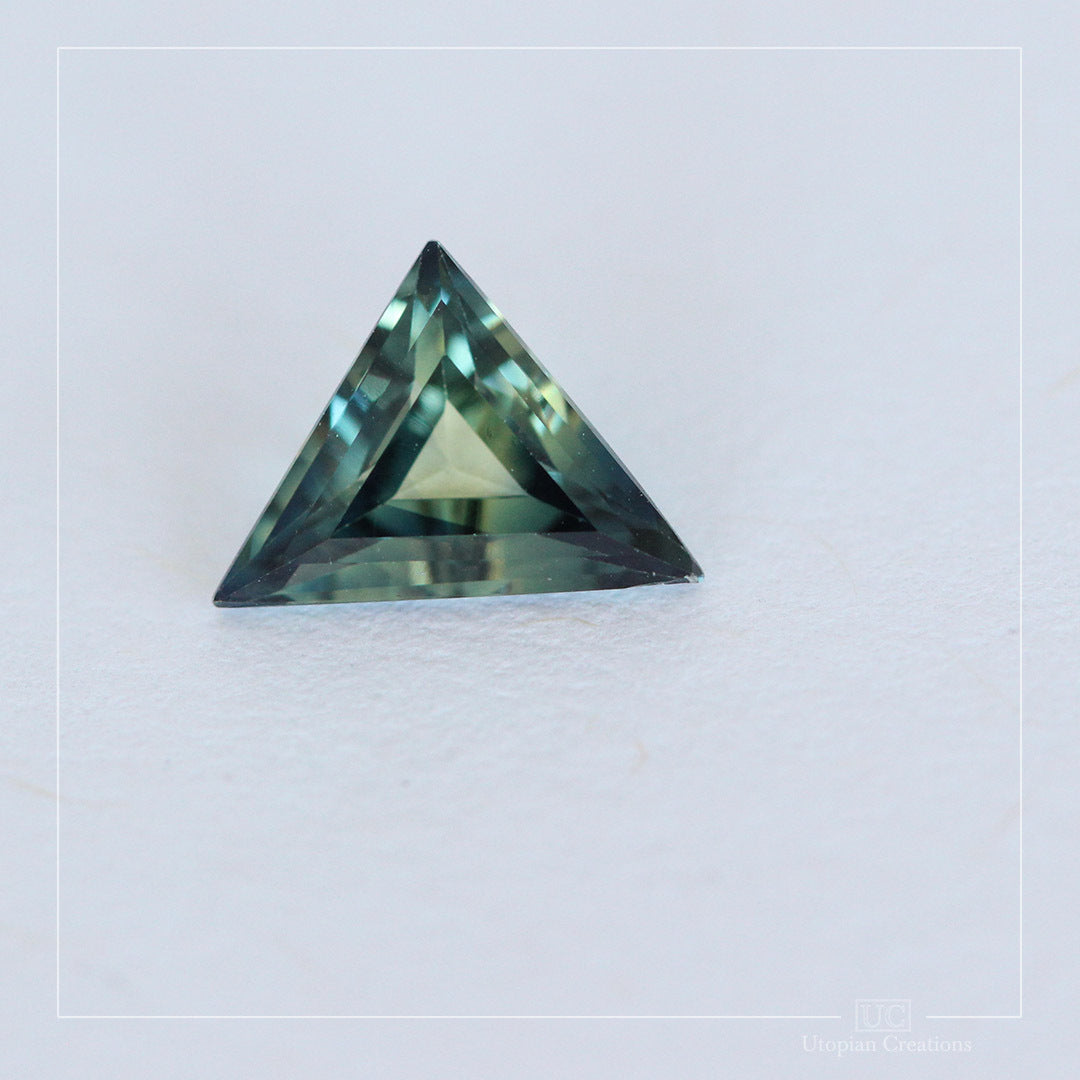 0.79ct Australian Parti Sapphire Yellow Blue - Triangular Step cut