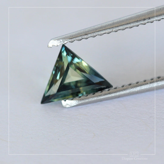 0.79ct Australian Parti Sapphire Yellow Blue - Triangular Step cut