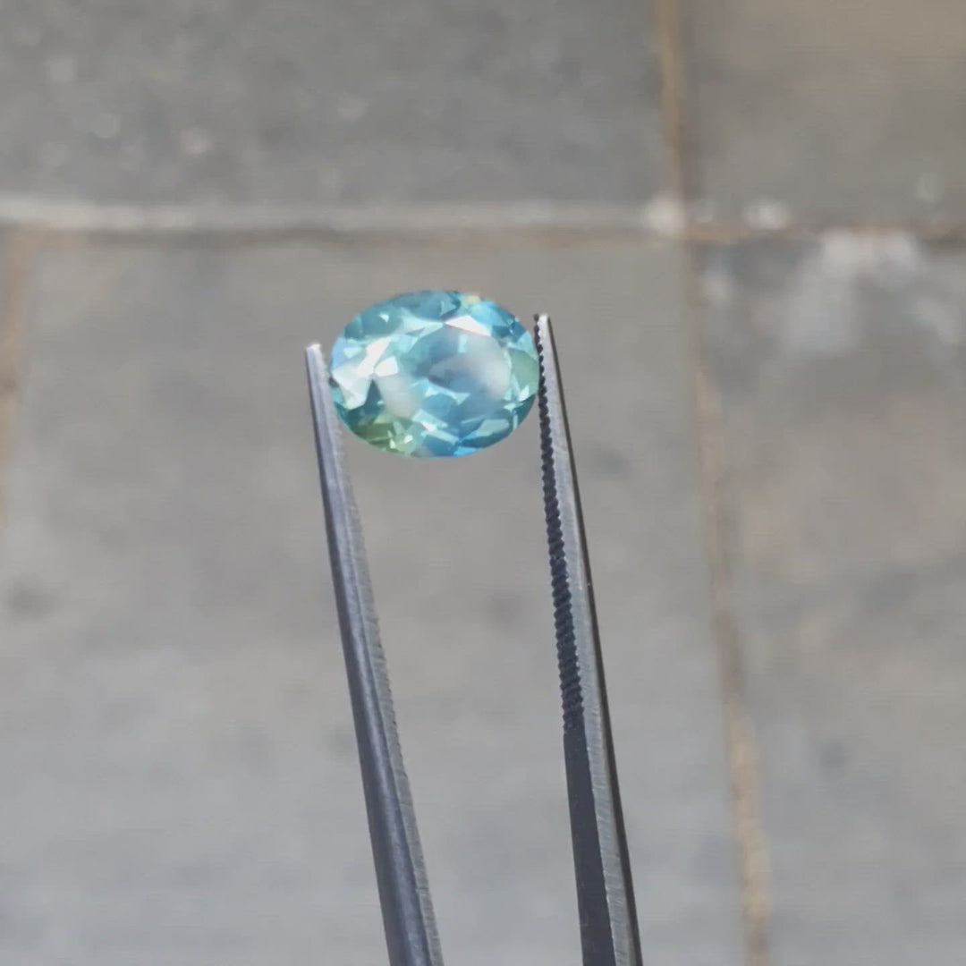 Australian Sapphire | 4.59ct, Oval, Opalescent Teal Blue, Green