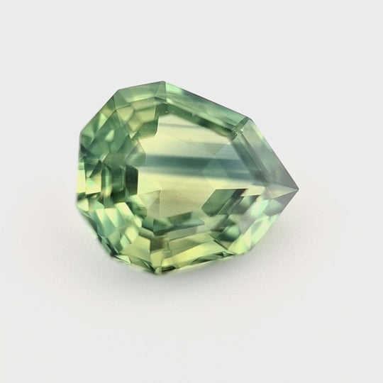 1.27ct Australian Sapphire Parti, Yellow, Blue, Teal, Green - Pear cut