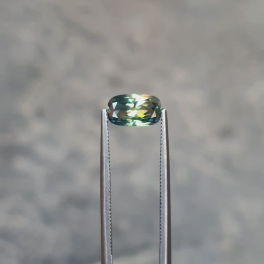 1.36ct Australian Sapphire, Parti, Blue, Yellow - Cushion Cut