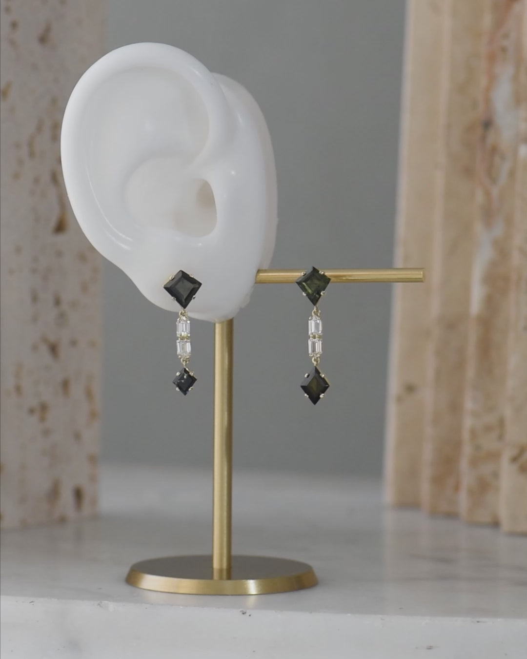 Nova earrings - Australian Sapphires and Lab diamonds