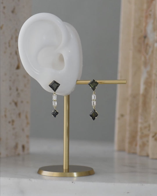 Nova earrings - Australian Sapphires and Lab diamonds