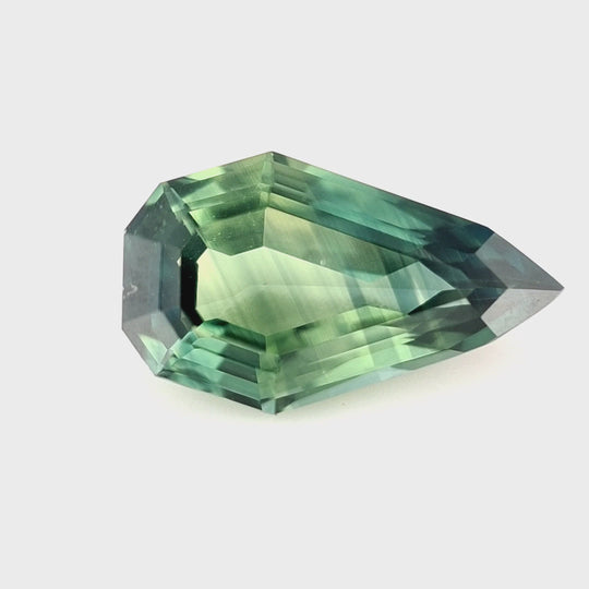 1.52ct Australian Sapphire Parti, Blue, Teal, Green, Yellow - Pear cut