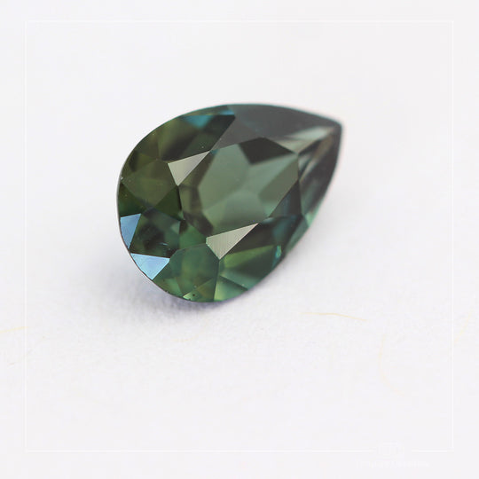 1.02ct Australian Parti Sapphire, Green/Teal - Pear Cut