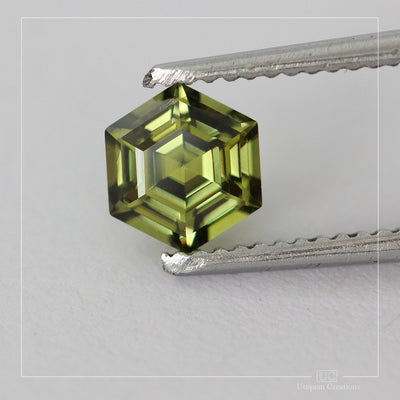 1.08ct Australian Green Sapphire - Hexagon Cut