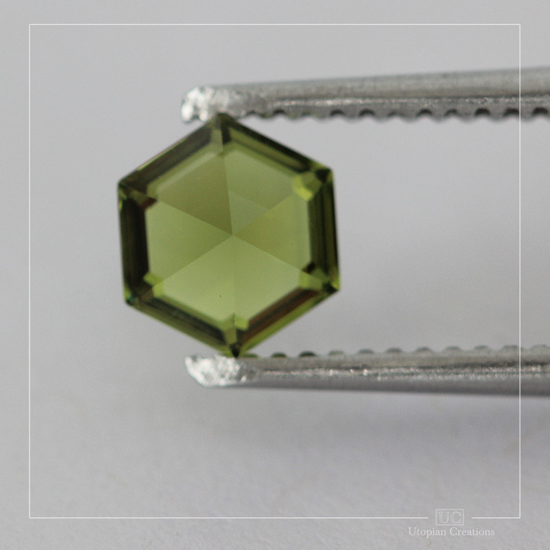 1.08ct Australian Green Sapphire - Hexagon Cut
