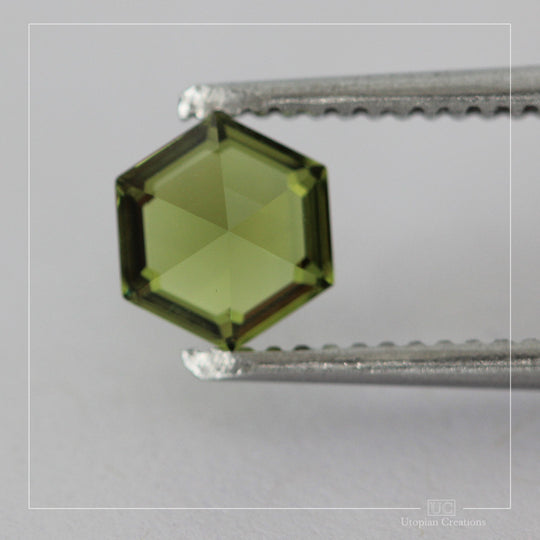 1.08ct Australian Green Sapphire - Hexagon Cut