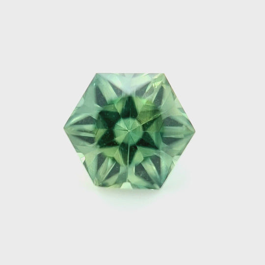 0.70ct Australian Sapphire, Green, Teal - Hexagon