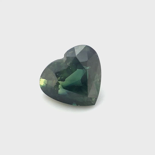 1.38ct Australian Sapphire, Parti, Teal, Green, Blue - Heart
