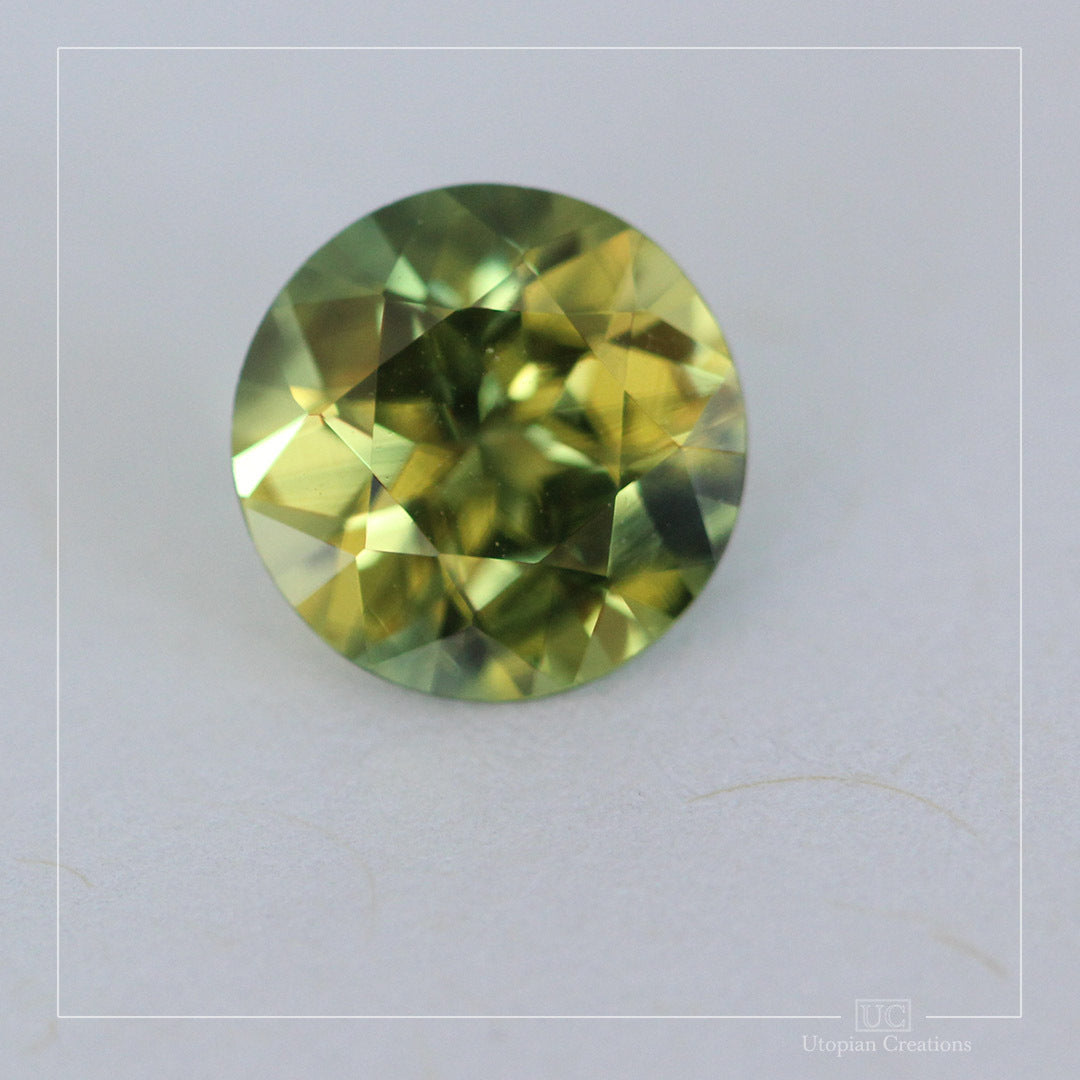 1.71ct Australian Parti Sapphire Yellow Green Blue - Round