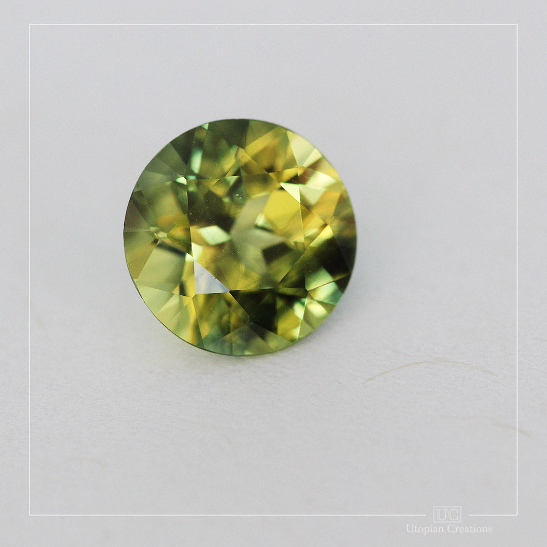 1.71ct Australian Parti Sapphire Yellow Green Blue - Round