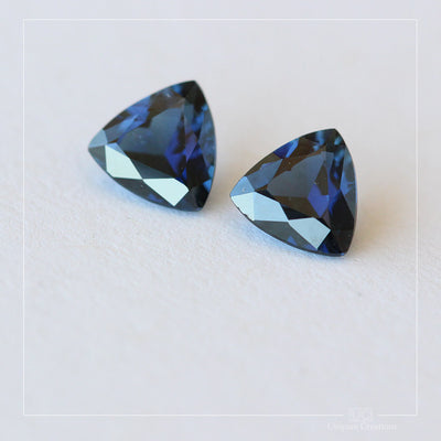 1.74ct  Australian Blue Sapphire pair, Trillion