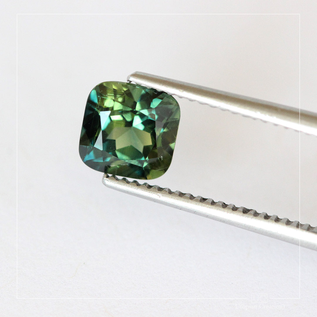 2.00ct Australian Green Blue Parti sapphire - modified cushion