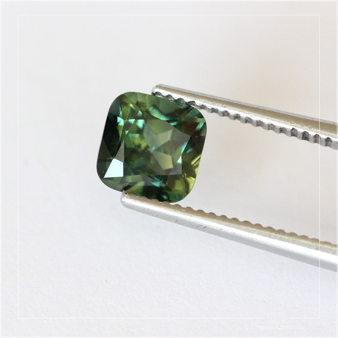 2.00ct Australian Green Blue Parti sapphire - modified cushion