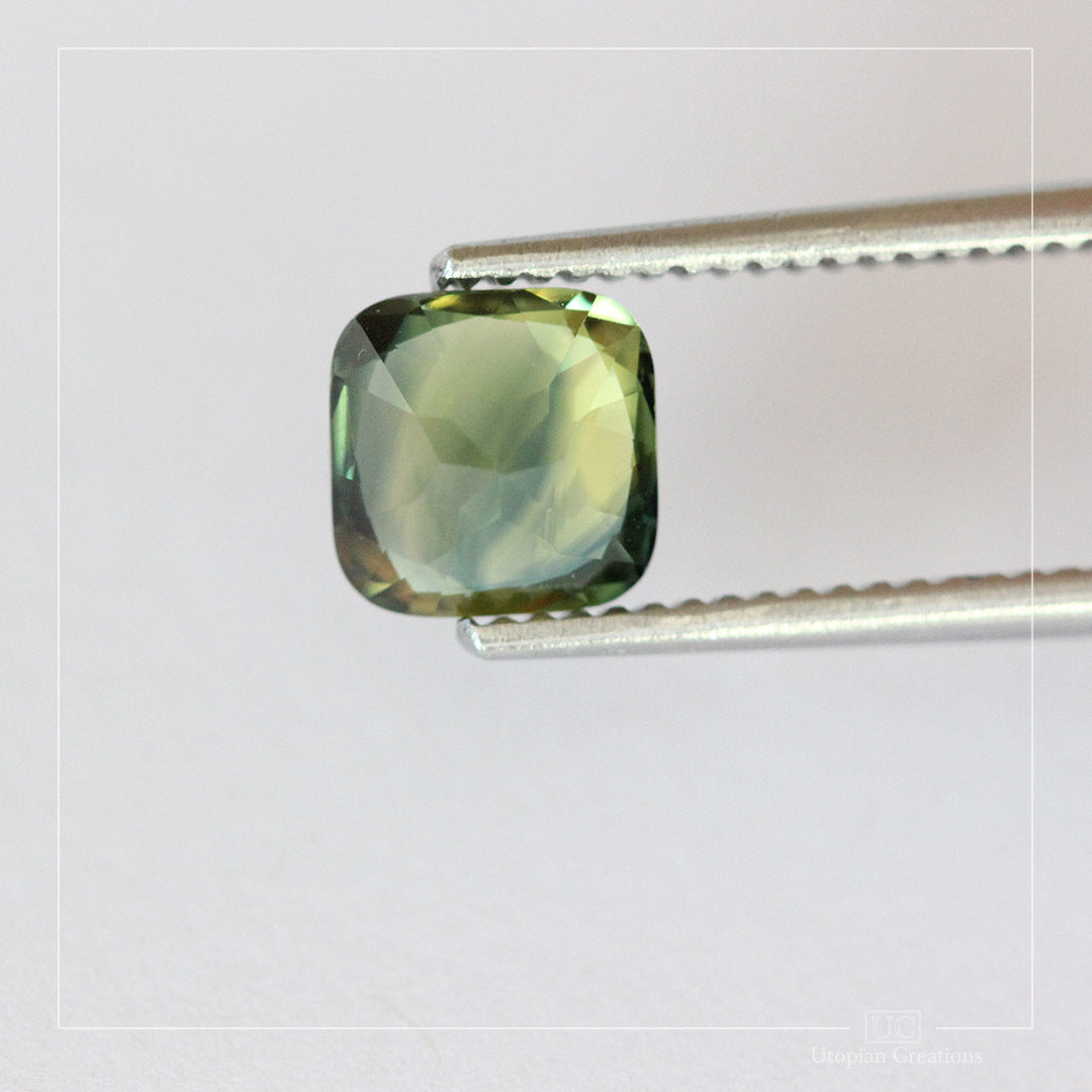 2.00ct Australian Green Blue Parti sapphire - modified cushion