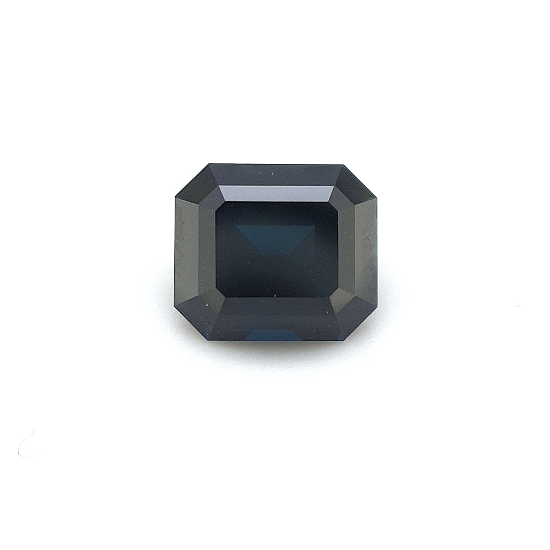 1.58ct Australian Sapphire, Royal Blue, Black - Emerald Cut