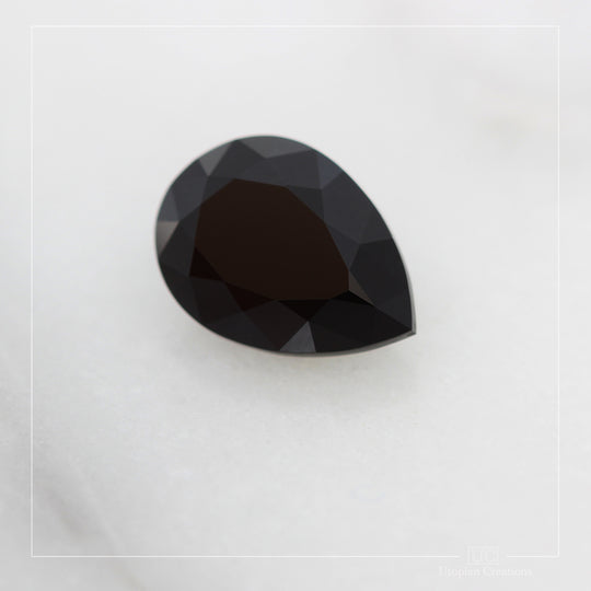 2.56ct Australian Spinel, Black - Pear cut