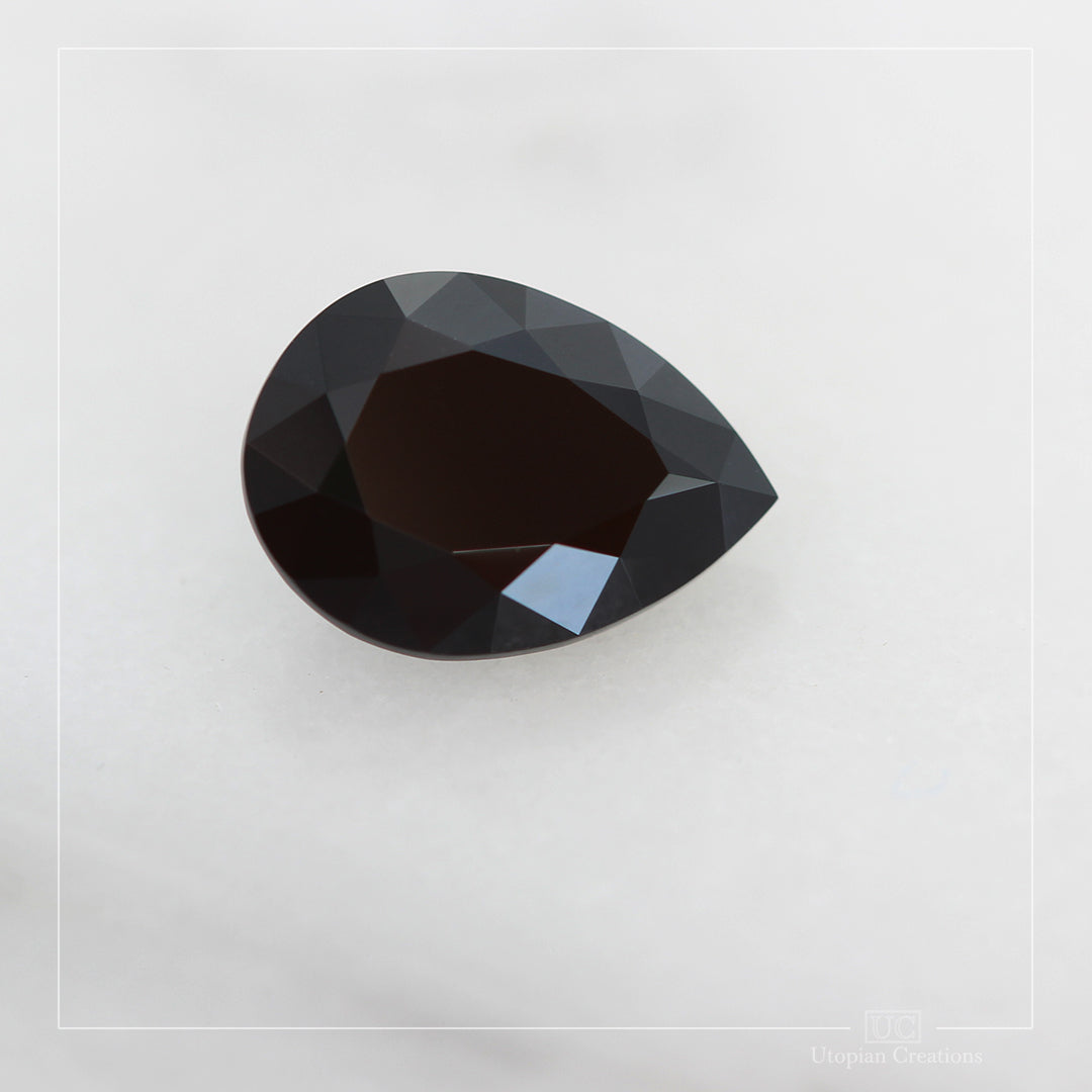 2.56ct Australian Spinel, Black - Pear cut
