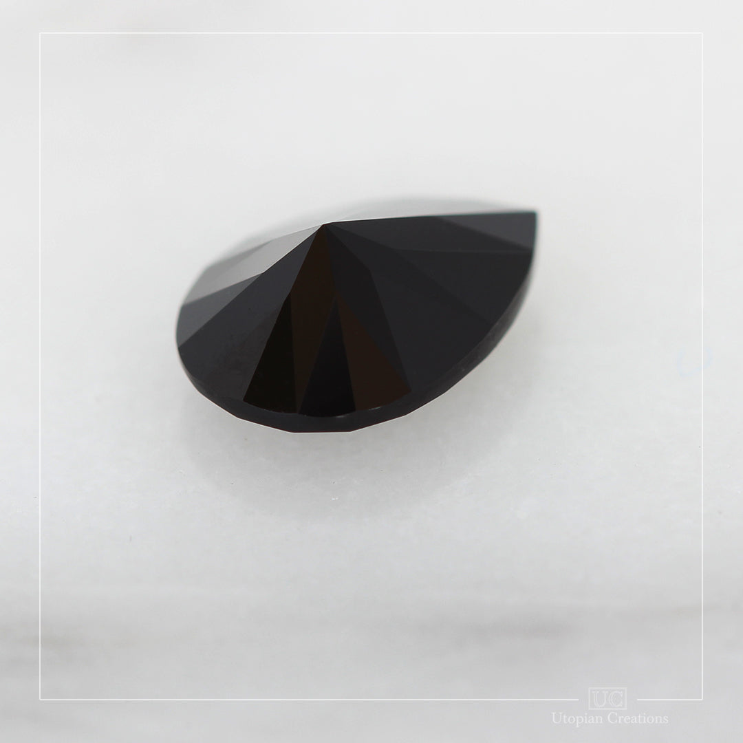 2.56ct Australian Spinel, Black - Pear cut
