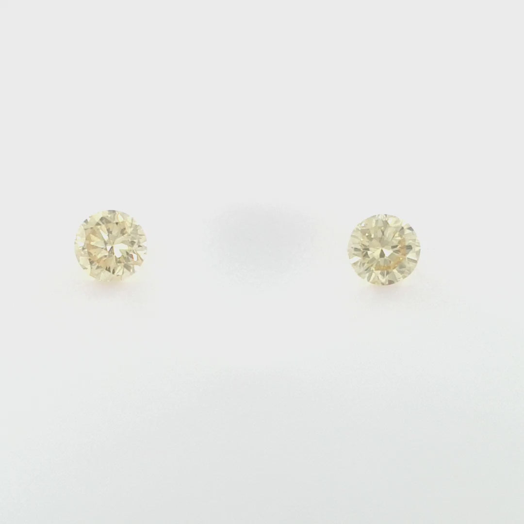 0.10ct Australian Argyle Diamond Pair, Fancy Intense Yellow - Round