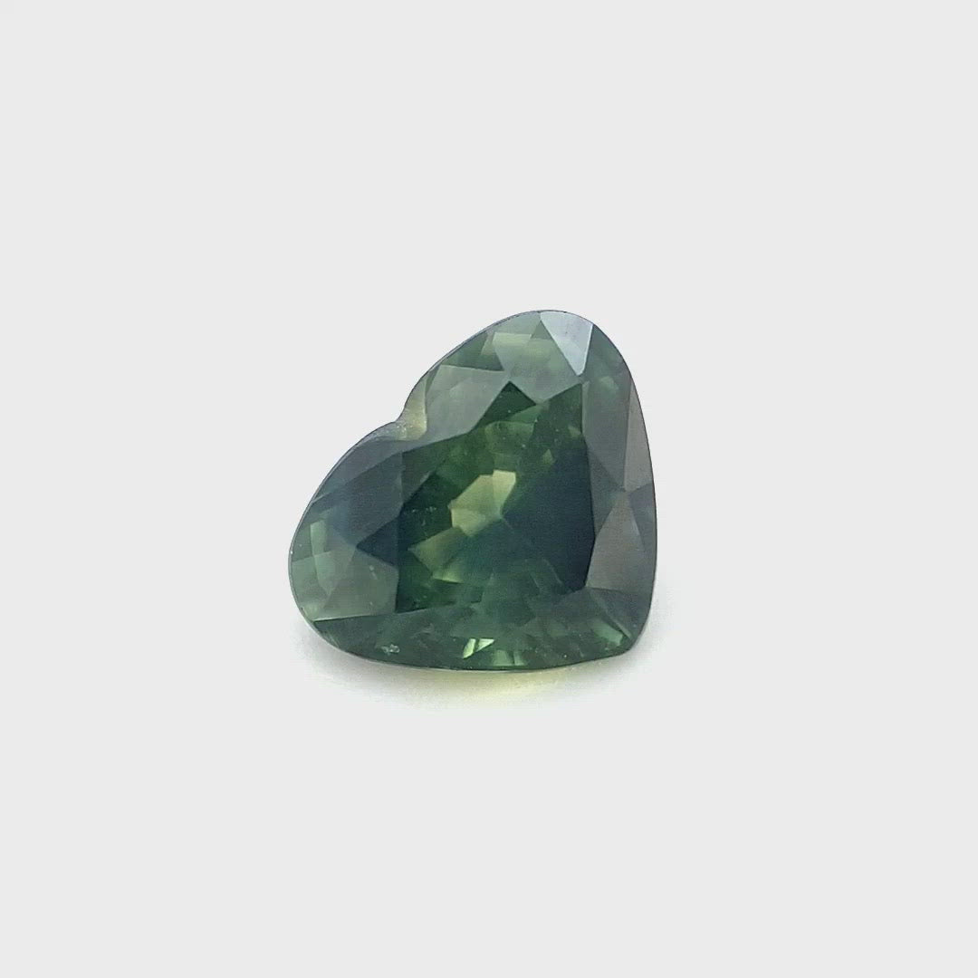 1.25ct Australian Sapphire, Parti, Teal, Blue, Green - Heart
