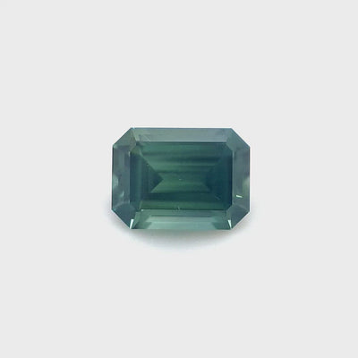 0.71ct Australian Sapphire, Parti, Blue, Green, Teal - Emerald Cut