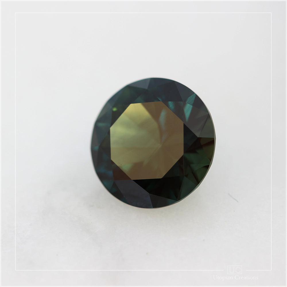 3.69ct Australian Sapphire, Parti Blue/Green - Round cut