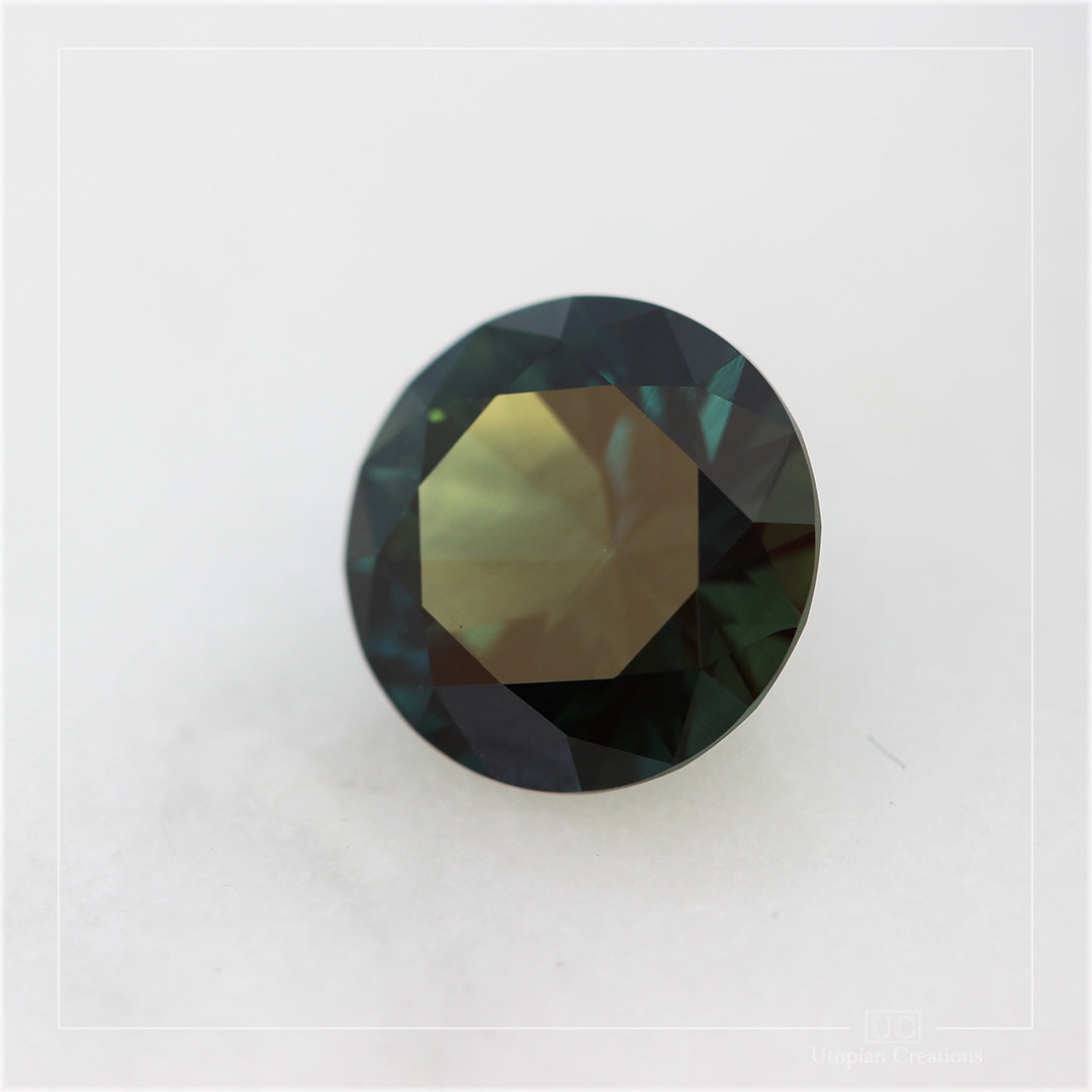 3.69ct Australian Sapphire, Parti Blue/Green - Round cut