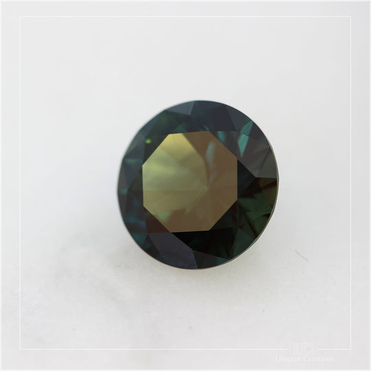 3.69ct Australian Sapphire, Parti Blue/Green - Round cut
