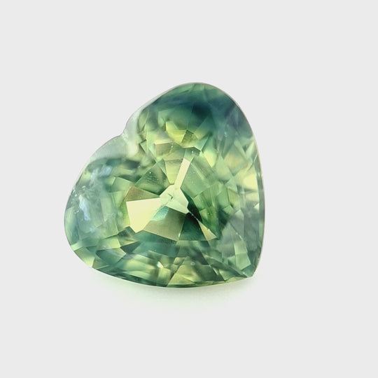 1.39ct Australian Sapphire, Parti Blue, Yellow, Green, Teal - Heart