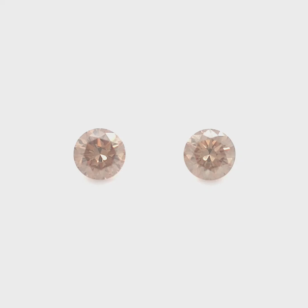 0.54ct TDW Australian Champagne Argyle Diamond Pair - Round