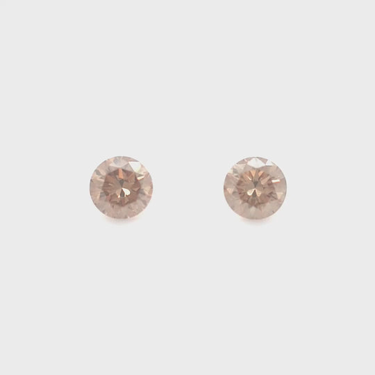 0.54ct TDW Australian Champagne Argyle Diamond Pair - Round
