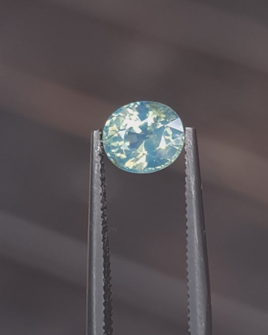 1.08ct Australian Sapphire, Opalescent Parti, Teal, Blue - Oval