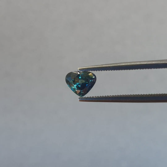 1.25ct Australian Sapphire, Parti, Teal, Blue, Green - Heart