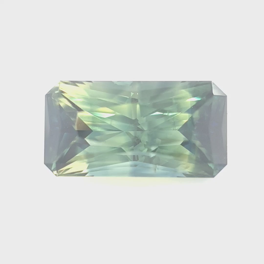 2.94ct Australian Sapphire, Parti, Teal, Blue, Yellow, Green - Radiant