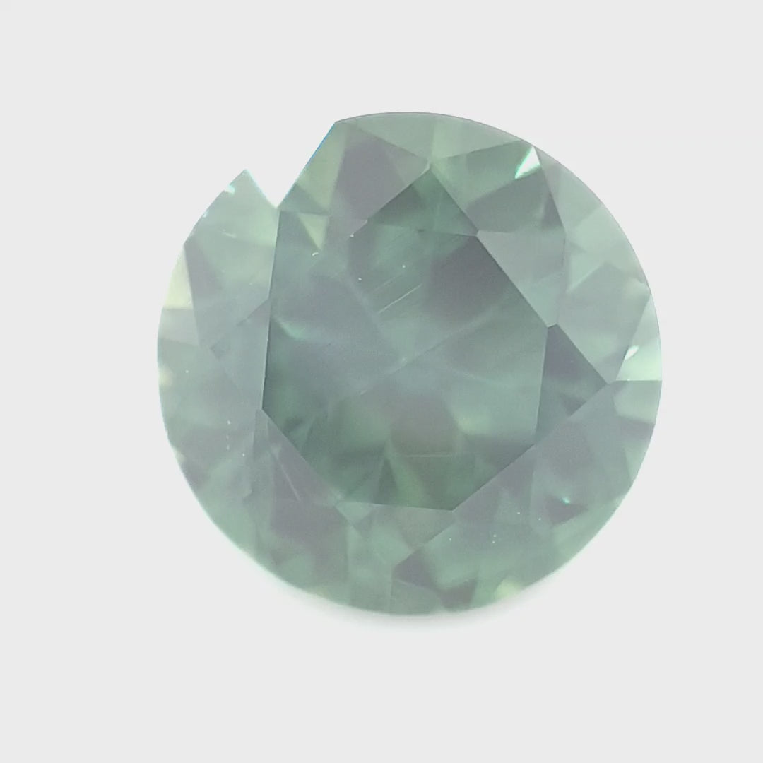 1.57ct Australian Sapphire, Parti, Teal, Green, Blue - Round