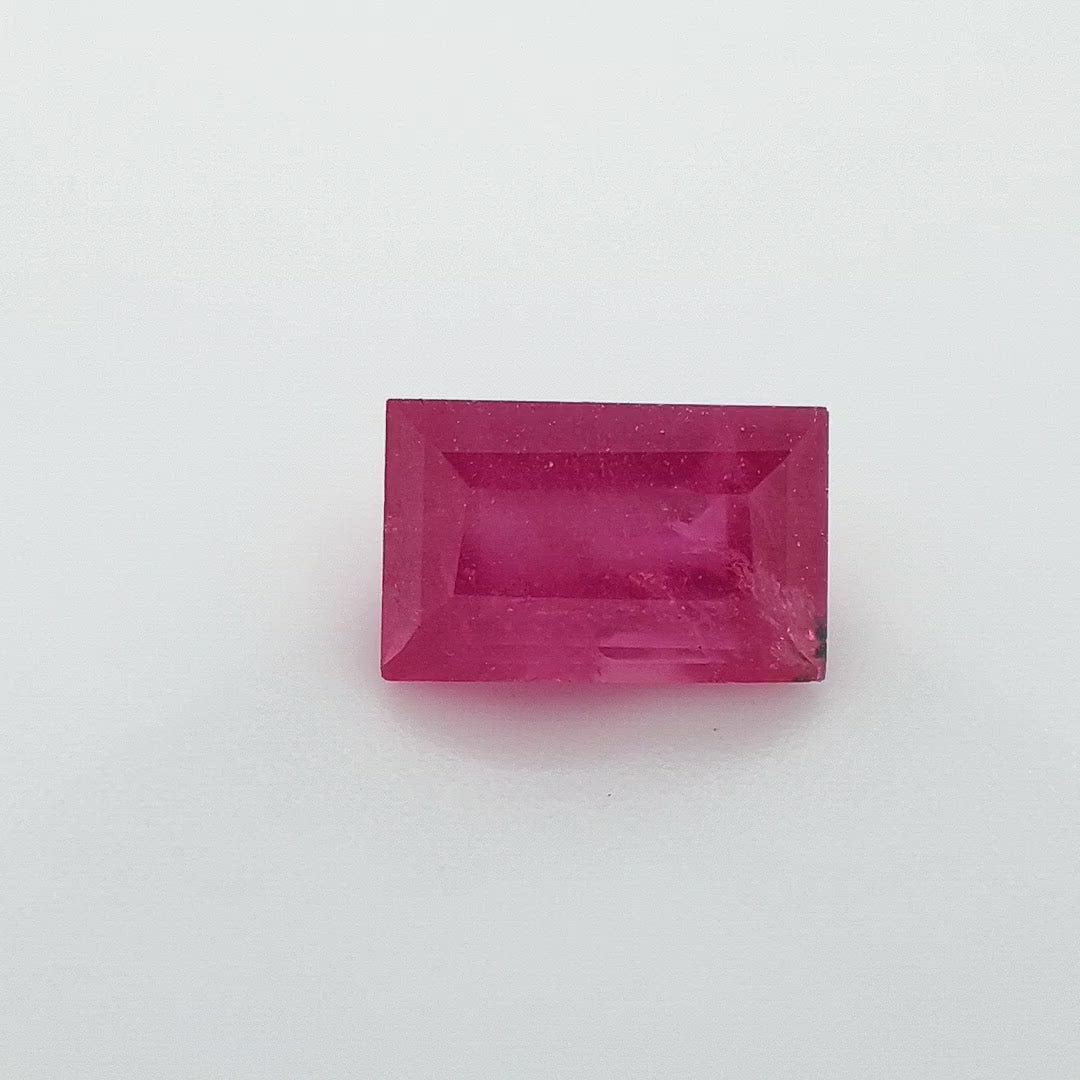 0.77ct Tanzanian Ruby - Red, Pink  - Baguette
