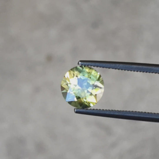1.71ct Australian Parti Sapphire Yellow Green Blue - Round