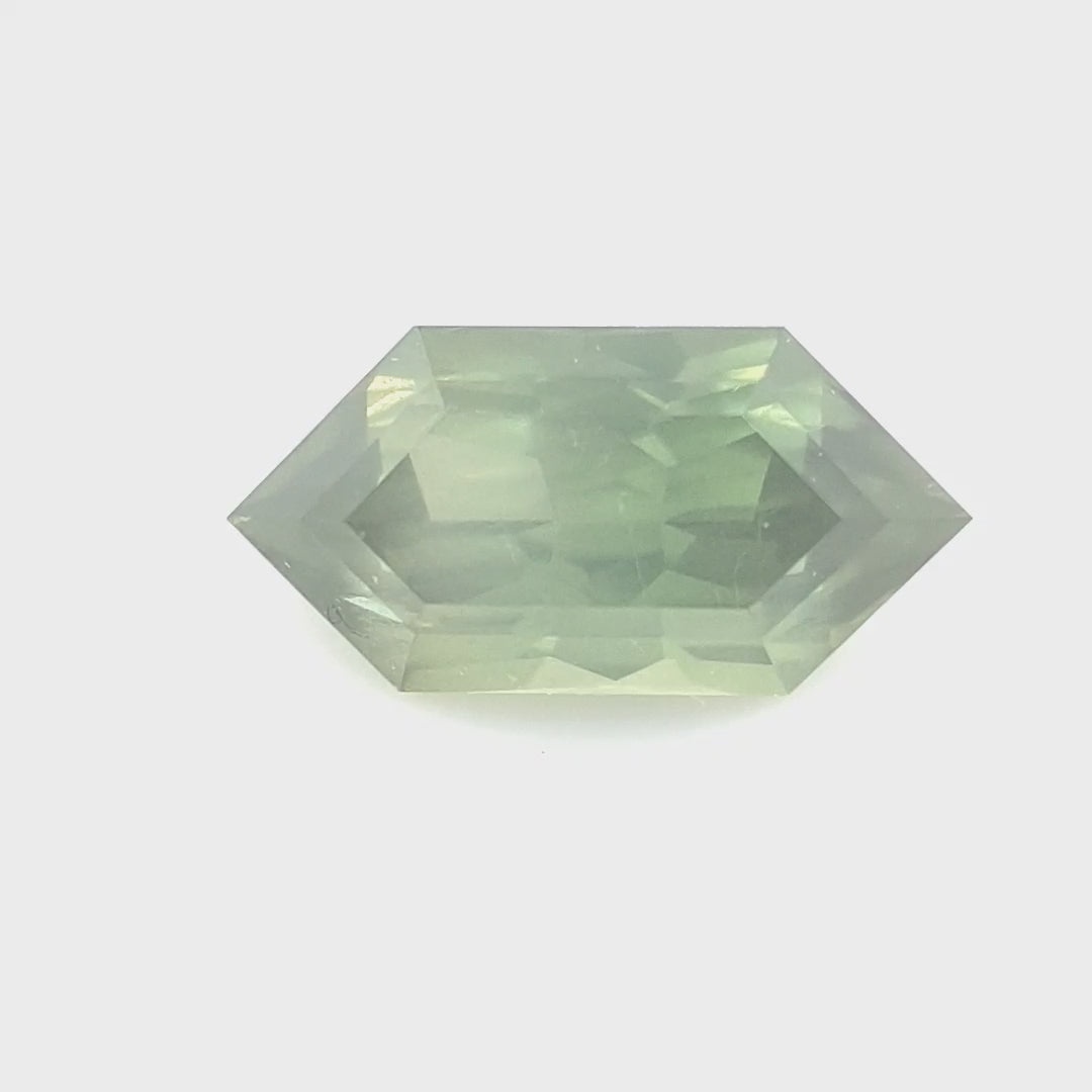 0.93ct Australian Sapphire, Green, Teal - Hexagon