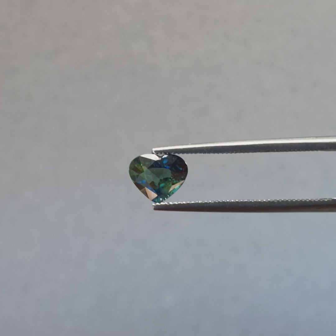 1.30ct Australian Sapphire, Parti, Blue, Green, Yellow - Heart