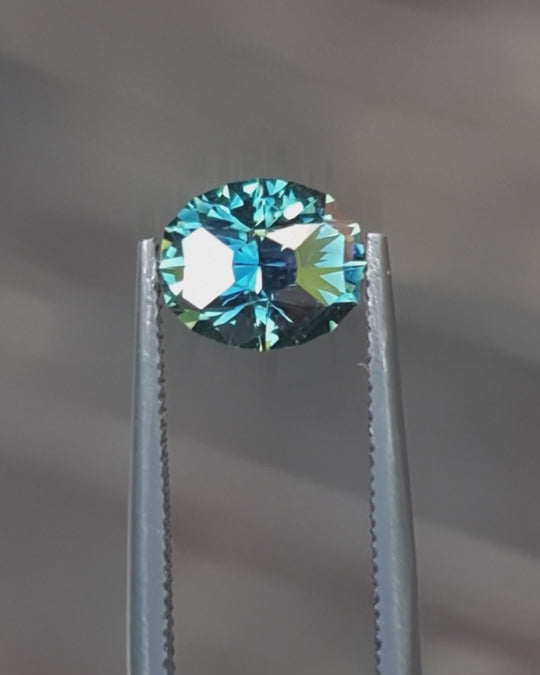 1.83ct Australian Sapphire, Parti, Blue, Green, Yellow, Teal - Oval Cut