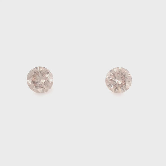 0.25ct TDW Australian Champagne Argyle Diamond Pair - Round