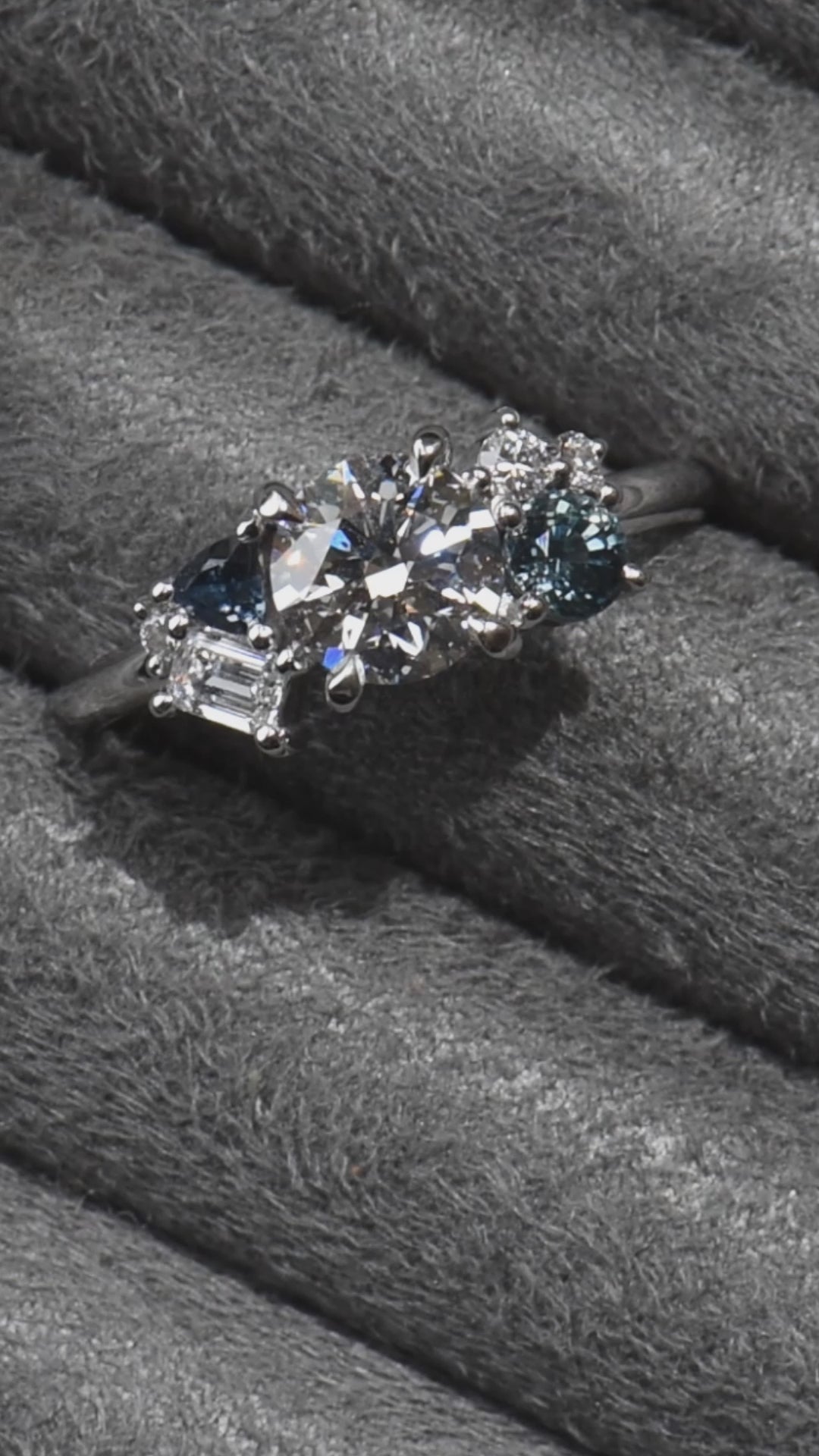 Aciella - Australian Diamond and Australian Sapphire Engagement Ring