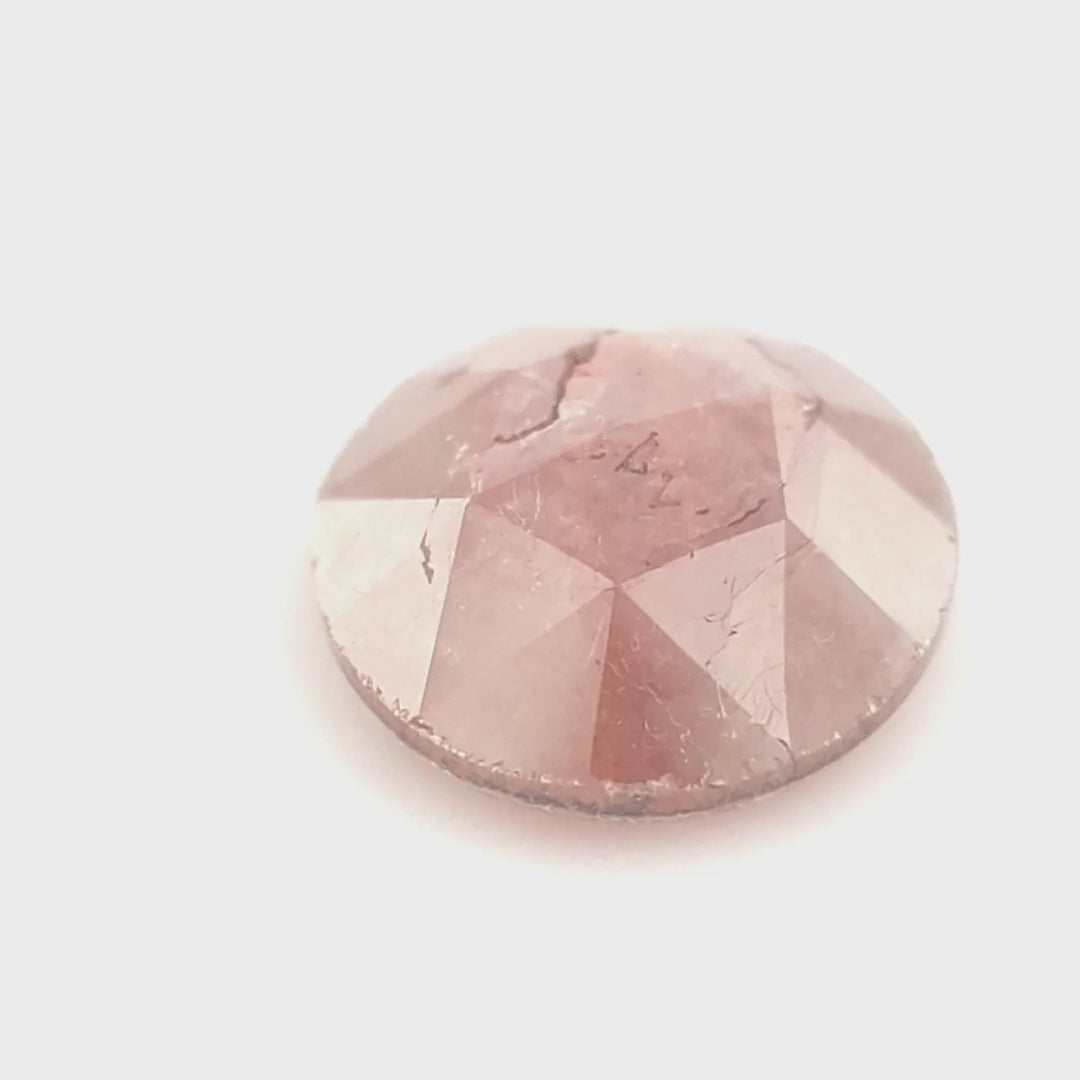 0.66ct Red Botswana Salt and Pepper Diamond - Round Rose Cut