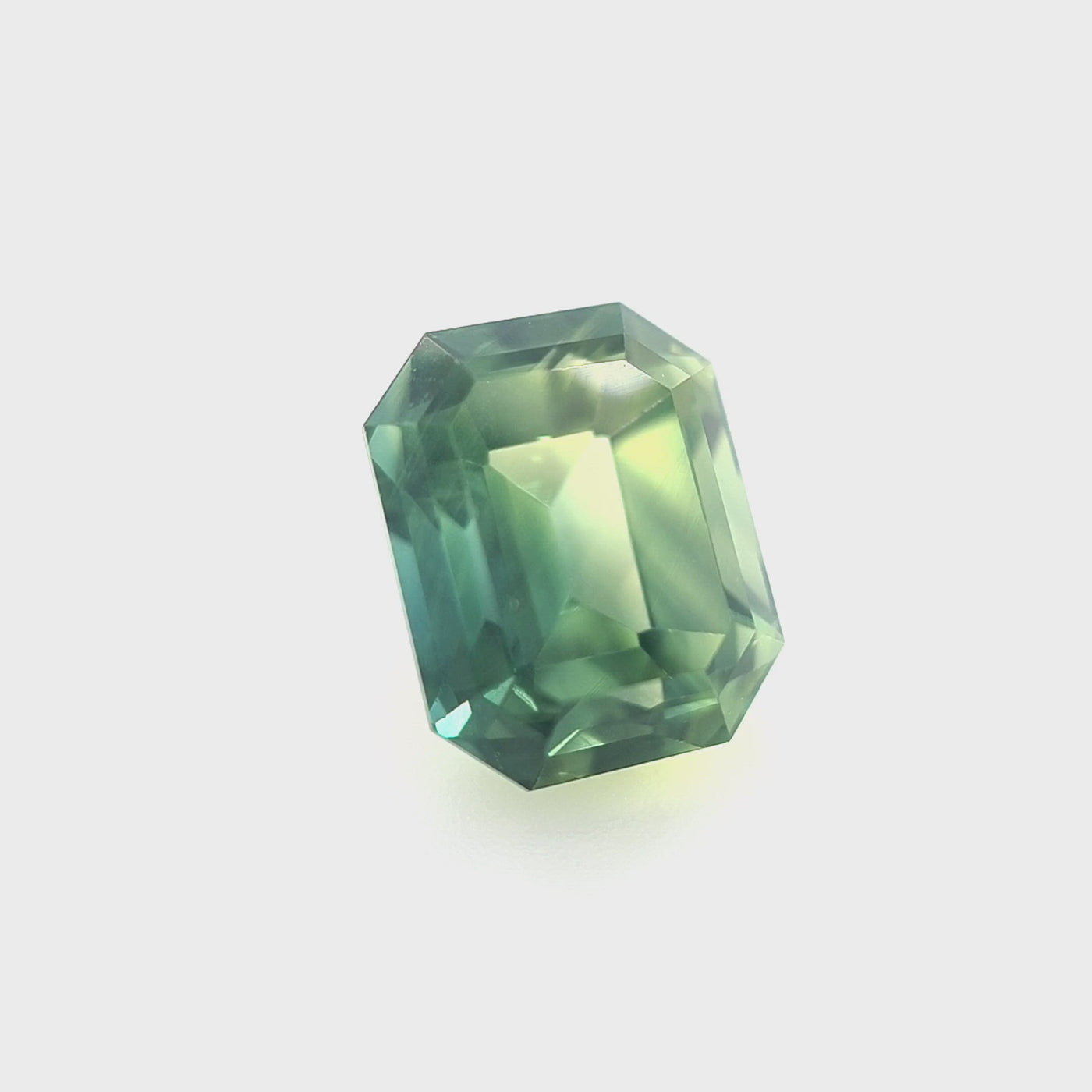 2.51ct Australian Sapphire, Parti Blue, Yellow, Green, Teal - Emerald Cut