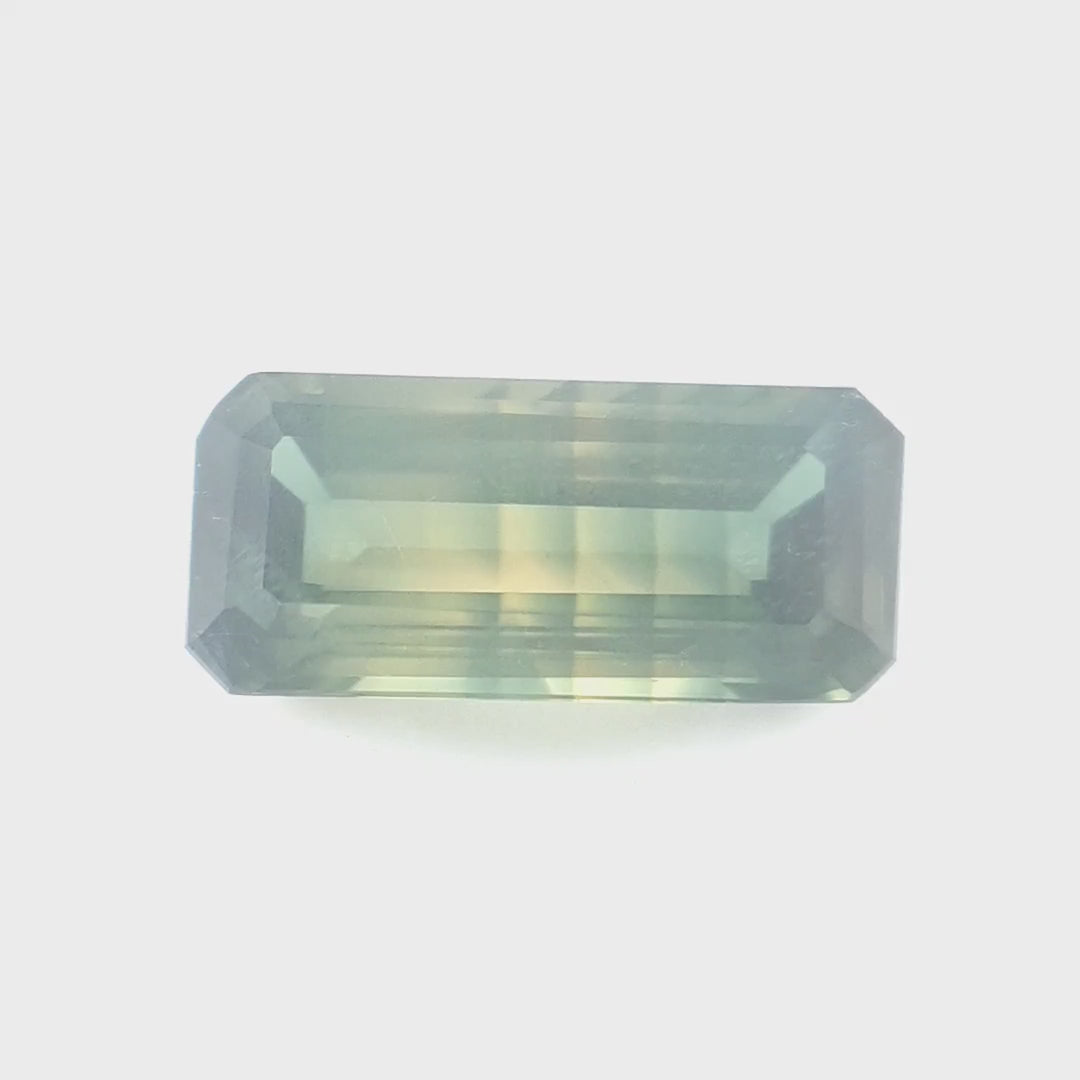 1.17ct Australian Sapphire, Parti, Yellow, Green, Teal, Blue - Emerald Cut