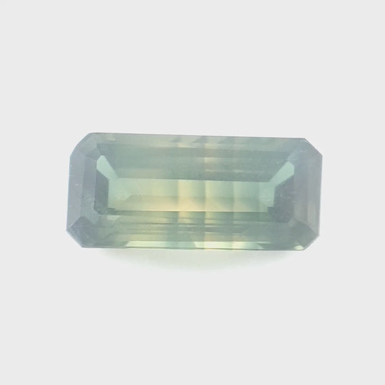 1.17ct Australian Sapphire, Parti, Yellow, Green, Teal, Blue - Emerald Cut